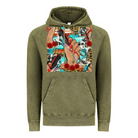 Vintage Olive hairdresser hand scissors and roses with serape leopard and cowhide se Vintage Hoodie - BundleAndBundleShop