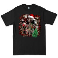 Black Skeleton with coffee cup Christmas Premium Tee - NancyCooperArtShop