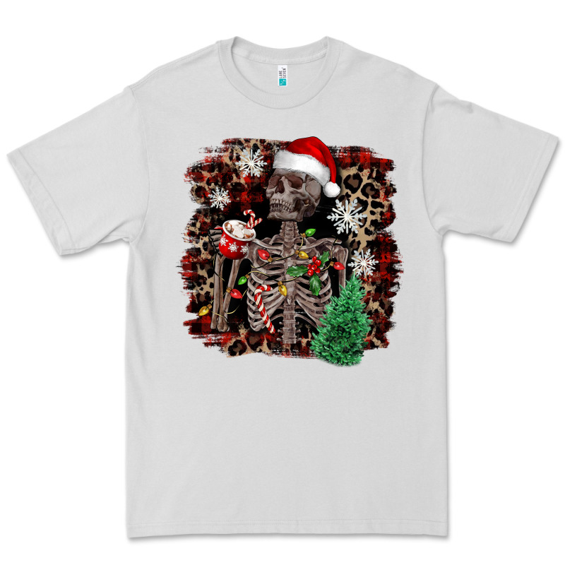 Skeleton With Coffee Cup Christmas Premium Tee by NancyCooperArtShop | Teevron