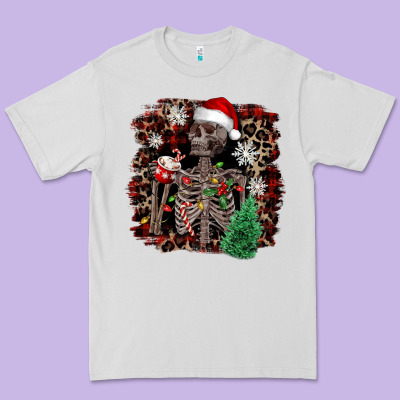 Skeleton With Coffee Cup Christmas Premium Tee Designed By Nancycooperartshop