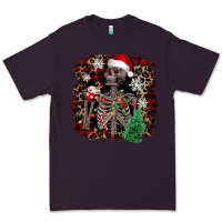 Plum Skeleton with coffee cup Christmas Premium Tee - NancyCooperArtShop