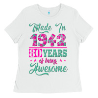 White made in 1942, 80 years of being awesome kopya Ladies Tee - Jasminsmagicworld