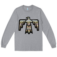Heather Grey Western Green Aztec Thunderbird Long Sleeve Tee - Bettercallsaul