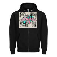 Black cancer ribbon with angel wings Zipper Hoodie - CowGirlArtShop