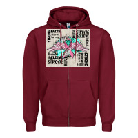 Burgundy cancer ribbon with angel wings Zipper Hoodie - CowGirlArtShop