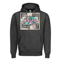 Charcoal Heather cancer ribbon with angel wings Zipper Hoodie - CowGirlArtShop