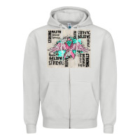 Cancer Ribbon With Angel Wings Zipper Hoodie | Teevron