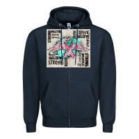 Navy cancer ribbon with angel wings Zipper Hoodie - CowGirlArtShop