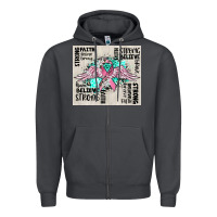 Smoke cancer ribbon with angel wings Zipper Hoodie - CowGirlArtShop