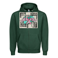Sports Green cancer ribbon with angel wings Zipper Hoodie - CowGirlArtShop