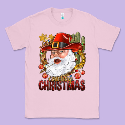 Cowboy Christmas Santa Classic Tee Designed By Bundleandbundleshop