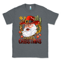 Charcoal Heather Cowboy Christmas Santa Classic Tee - BundleAndBundleShop