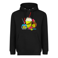 Black Softball Frappe Coffee Heavyweight Hoodie - FaDigitalArtStudio