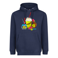 Navy Softball Frappe Coffee Heavyweight Hoodie - FaDigitalArtStudio
