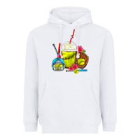 White Softball Frappe Coffee Heavyweight Hoodie - FaDigitalArtStudio