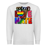 Oatmeal Heather spread love not hate Premium Sweatshirt - FaDigitalArtStudio