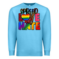 Ocean Blue spread love not hate Premium Sweatshirt - FaDigitalArtStudio