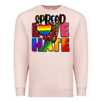 Pale Pink spread love not hate Premium Sweatshirt - FaDigitalArtStudio
