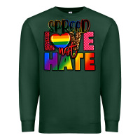 Sports Green spread love not hate Premium Sweatshirt - FaDigitalArtStudio