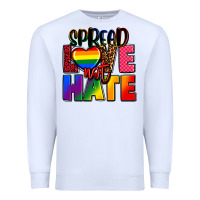 White spread love not hate Premium Sweatshirt - FaDigitalArtStudio