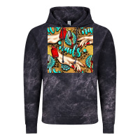 Cloud Black hand and nail polish with turquoise gemstone and leopard seamless patt Vintage Hoodie - BundleAndBundleShop