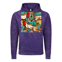 Cloud Purple hand and nail polish with turquoise gemstone and leopard seamless patt Vintage Hoodie - BundleAndBundleShop