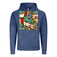 Vintage Denim hand and nail polish with turquoise gemstone and leopard seamless patt Vintage Hoodie - BundleAndBundleShop