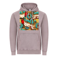 Vintage Zinc hand and nail polish with turquoise gemstone and leopard seamless patt Vintage Hoodie - BundleAndBundleShop