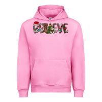 Fuchsia Pink Believe Christmas Urban Hoodie - CowhideDigitalArt