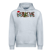 Heather Grey Believe Christmas Urban Hoodie - CowhideDigitalArt