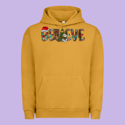 Believe Christmas Urban Hoodie Designed By Cowhidedigitalart
