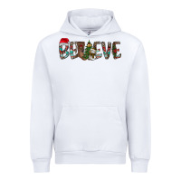 White Believe Christmas Urban Hoodie - CowhideDigitalArt