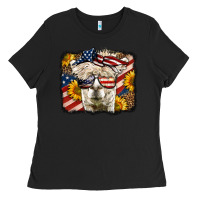 Black 4th of july llama Ladies Tee - LillyAllenDesigns