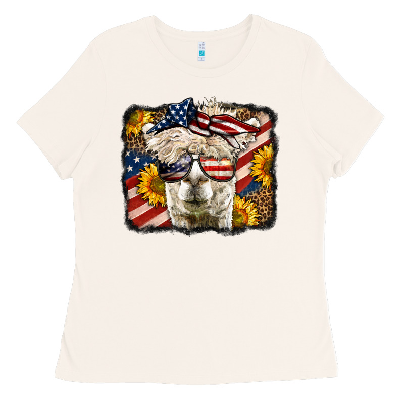 4th Of July Llama Ladies Tee by LillyAllenDesigns | Teevron