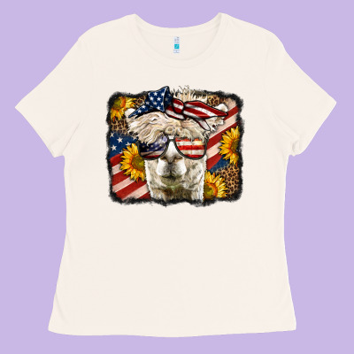 4th Of July Llama Ladies Tee Designed By Lillyallendesigns
