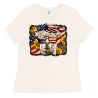 Bone 4th of july llama Ladies Tee - LillyAllenDesigns