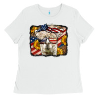White 4th of july llama Ladies Tee - LillyAllenDesigns