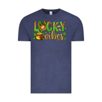 Vintage Denim St. Patricks day lucky vibes Vintage Tee - BundleAndBundleShop
