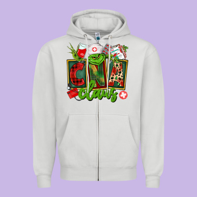 Cna  Certified Nursing Assistant Claus Zipper Hoodie Designed By Cowgirlartshop