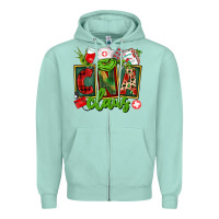 Seafoam cna  certified nursing assistant claus Zipper Hoodie - CowGirlArtShop