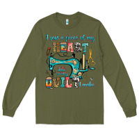Army Green i sew a piece of my heart into every quilt i make Long Sleeve Tee - RanaPortraitStore