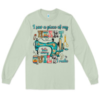 Matcha i sew a piece of my heart into every quilt i make Long Sleeve Tee - RanaPortraitStore