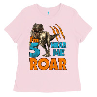 I'm Five Hear Me Roar Dinosaur Birthday Ladies Tee | Teevron