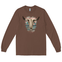 Chestnut Western Aztec Bull Skull Long Sleeve Tee - Bettercallsaul