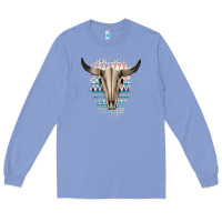 Colony Blue Western Aztec Bull Skull Long Sleeve Tee - Bettercallsaul