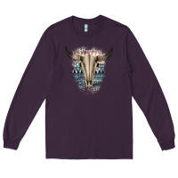 Plum Western Aztec Bull Skull Long Sleeve Tee - Bettercallsaul