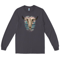 Smoke Western Aztec Bull Skull Long Sleeve Tee - Bettercallsaul