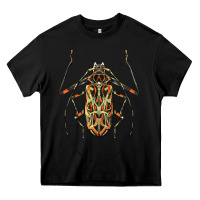 Black Acrocinus Beetle Illustrations Heavy Core Tee - LillyAllenDesigns