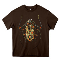 Chocolate Brown Acrocinus Beetle Illustrations Heavy Core Tee - LillyAllenDesigns