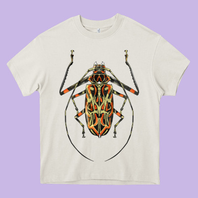 Acrocinus Beetle Illustrations Heavy Core Tee Designed By Lillyallendesigns